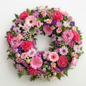 Medium Wreath Pink and Red