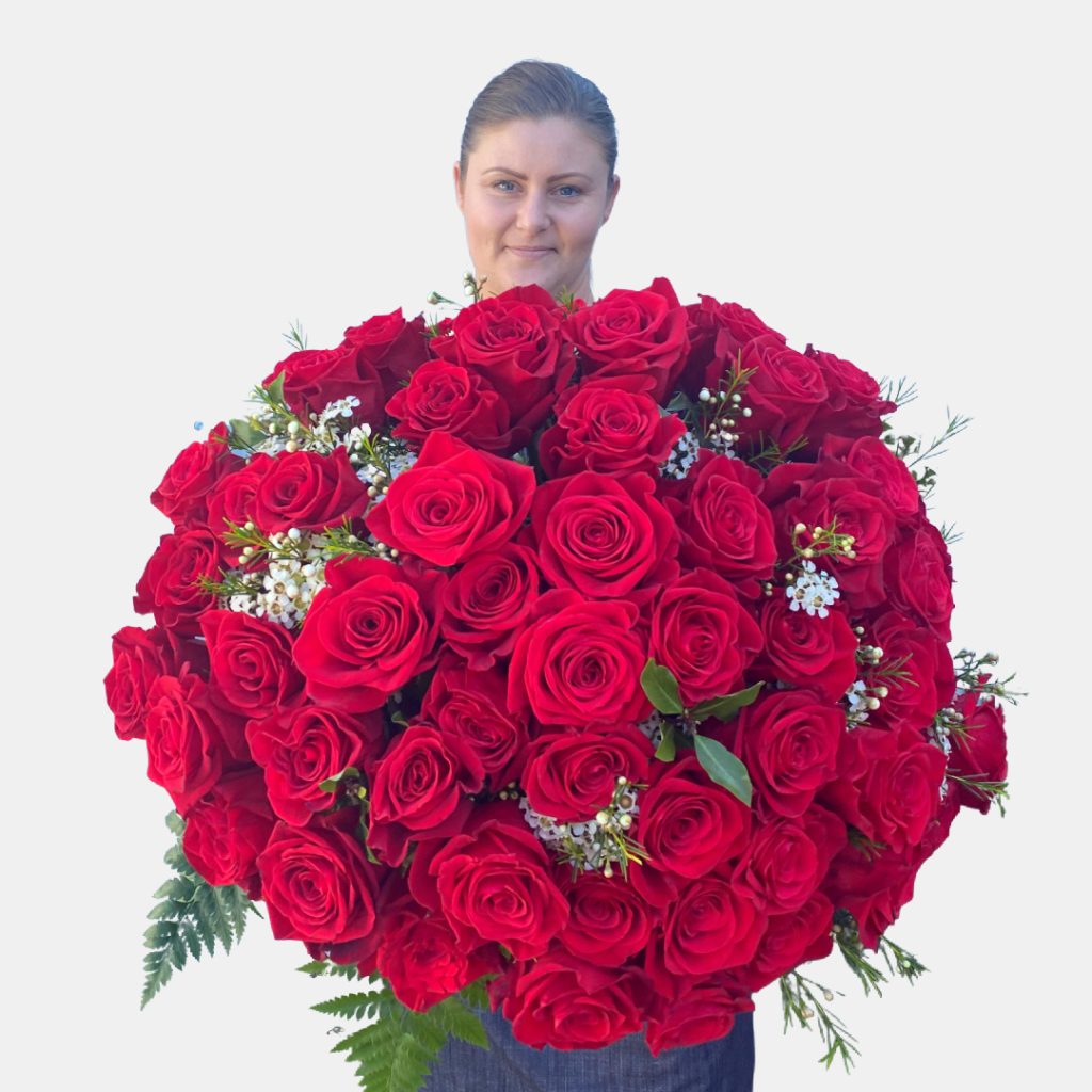 4 Dozen red rose bouquet. Its and handful.