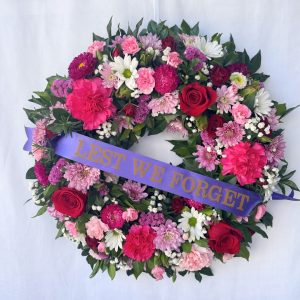 Medium Wreath Pink and Red