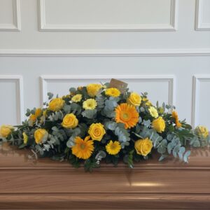 Seasonal Mixed Yellow and Eucalyptus Memorial Spray